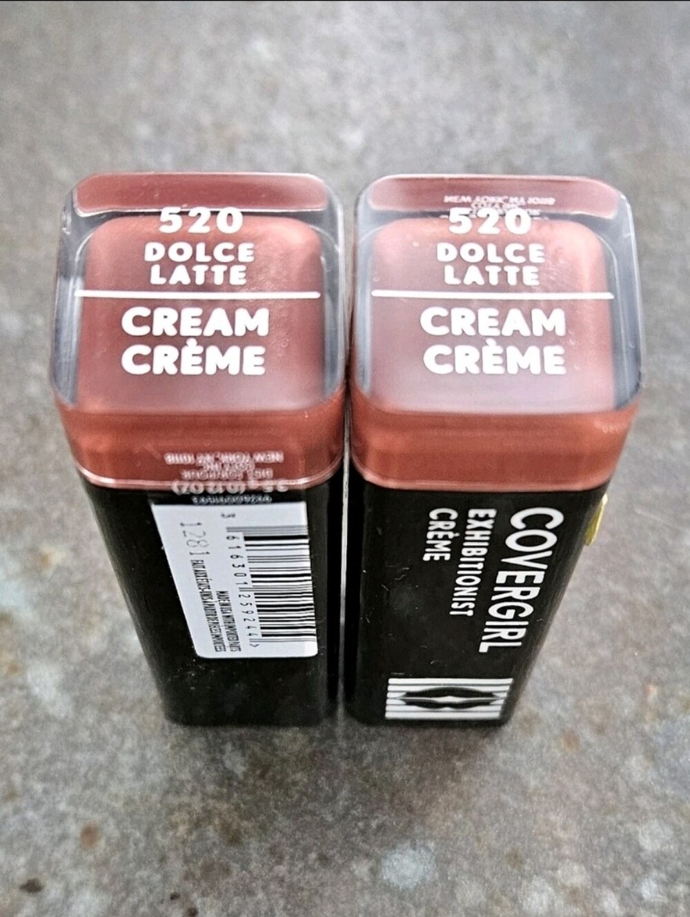3 tubes Covergirl #520 DOLCE LATTE Exhibitionist Cream Lipstick 0.12 oz. ea